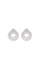 Spiral Earrings, Plated Brass & Cubic Zirconias